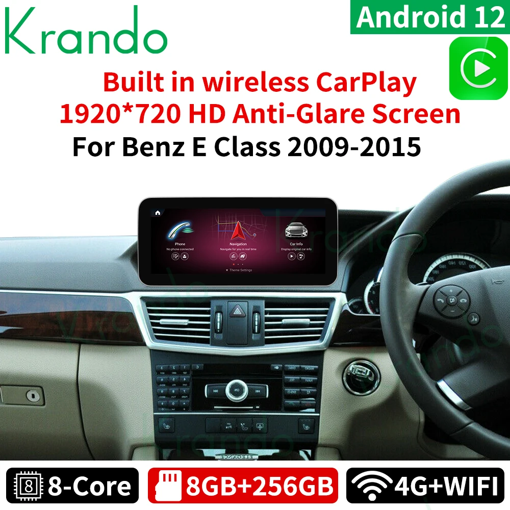 Krando 10.25'' Car Radio For Mercedes Benz E Class  E200 E230 E260 W212 2009 - 2016 Android Autoradio Multimedia GPS