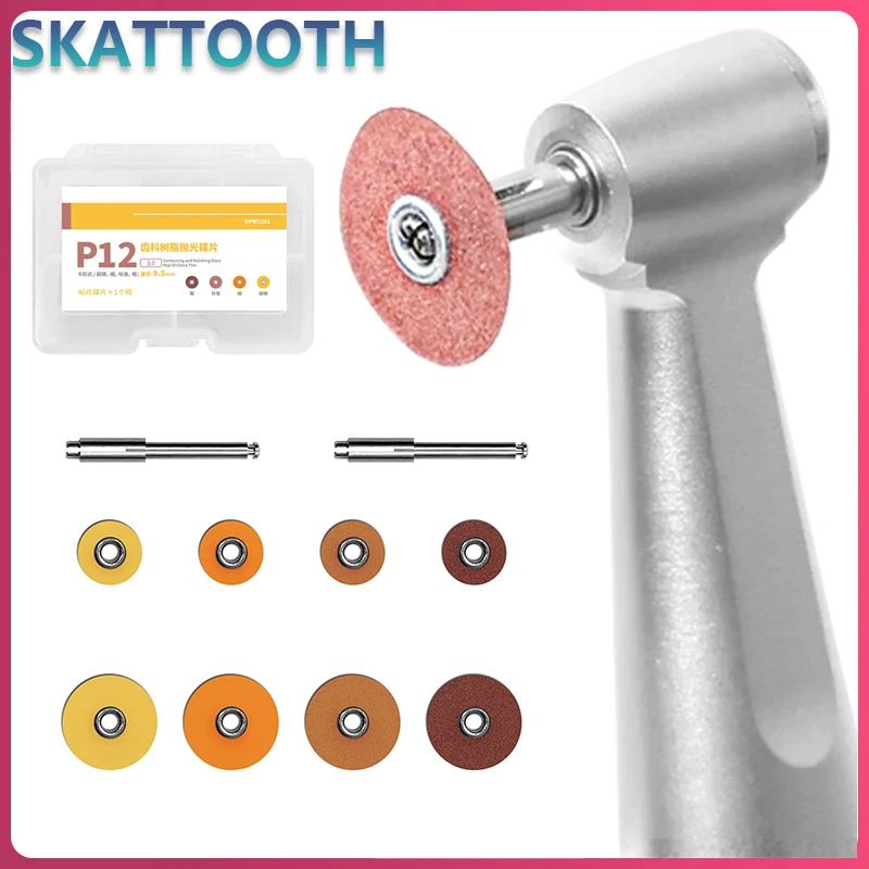 40 Pcs Dental Polishing and Polishing Disk Fixing Rod Mandrel Finishing and Polishing DiscsCompositesIonomer Dental Material