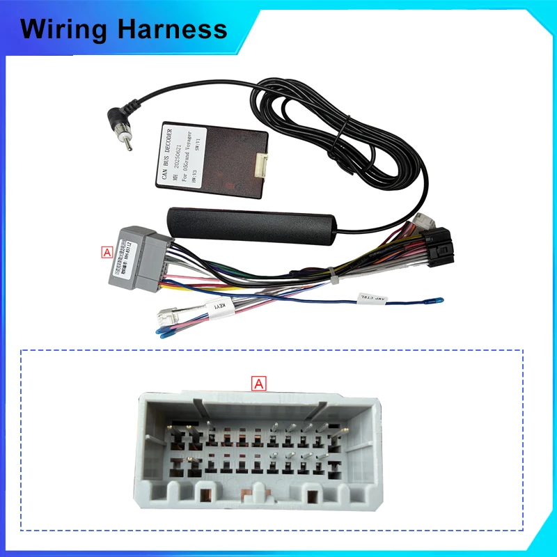 Car Radio Wire Harness Power Adapter Canbus For 2005 Chrysler Grand Voyager Jeep Grand Cherokee 16pin Android Cable Connector