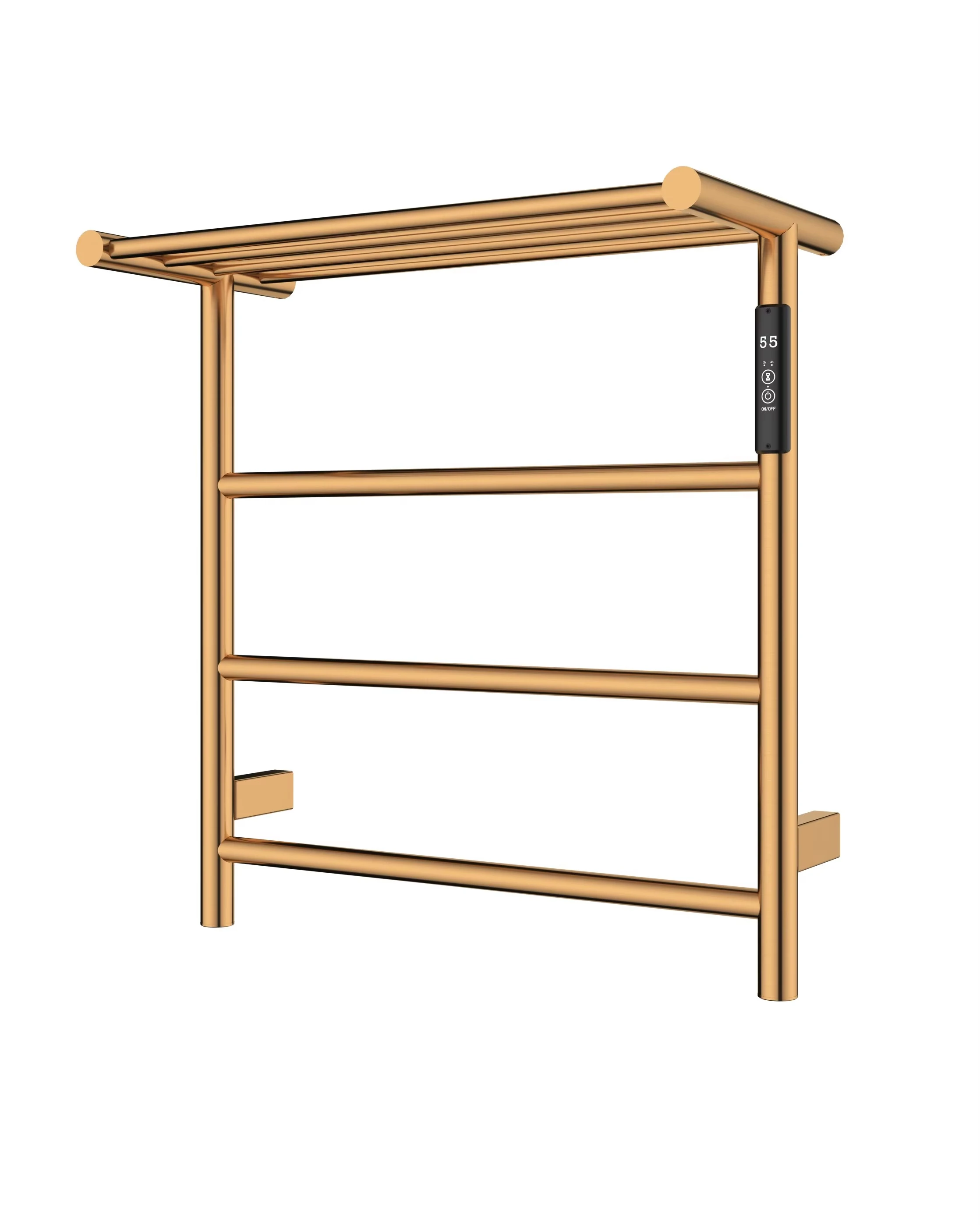 Brushed Gold Electric Towel Rack & Warmer Wall Mount Luxury Bathroom Accessory for Hotel Apartment Use