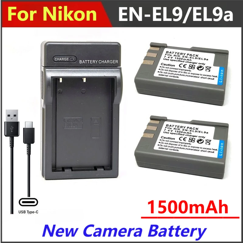 

1500mAh EN-EL9a ENEL9a EN-EL9 ENEL9 EN EL9 EL9a Battery Charger For Nikon D40 D40X D60 D3000 D5000 Digital Camera