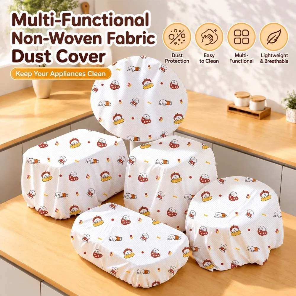 New Non Woven Fabric Appliance Dust Cover Printed Oil Proof Dust Cover Cockroach Proof White Dustproof Cloth Kitchen
