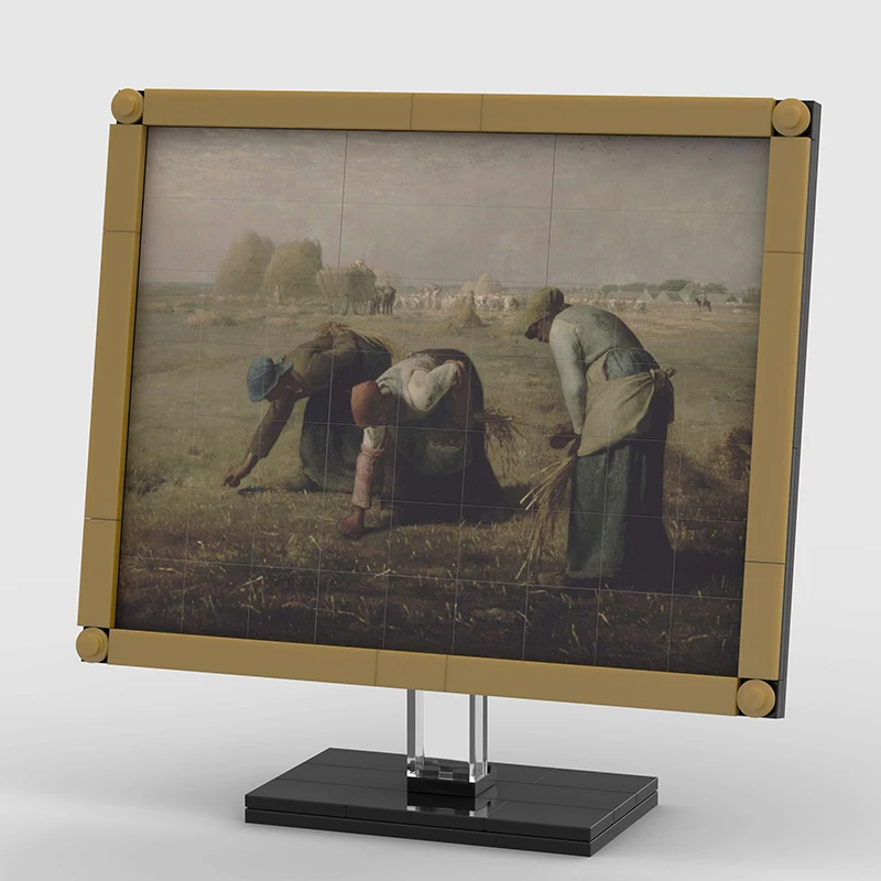 

The classic rural harvest scene featuring "scavengers" and farmers is highly suitable for use as a decoration on the tabletop of