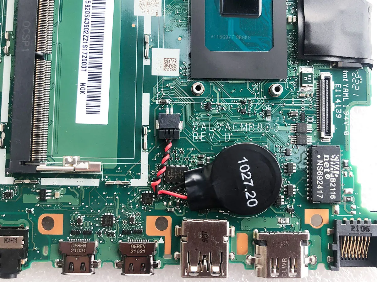 Imagem -02 - Placa-mãe do Portátil para Lenovo Thinkbook Thinkbook 14-iil 15-iil 2g Testado ok 5b20s43902 5b20s43867 Dalvacmb8d0 I51035g1 i3 1005g1