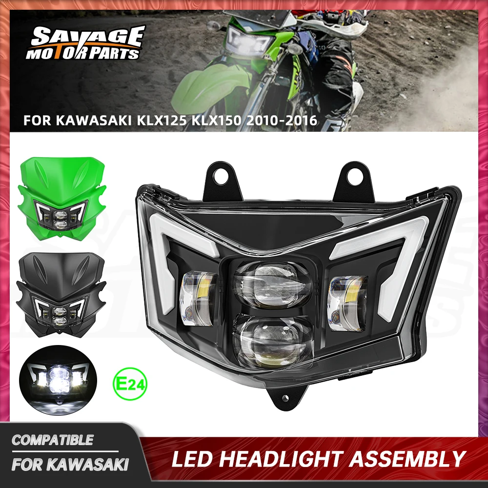 

D-Tracker 125 150 Headlight Assembly For KAWASAKI KLX125 KLX150 E24 Motorcycle Headlamp Light Fairing High Beam Low Beam DRL