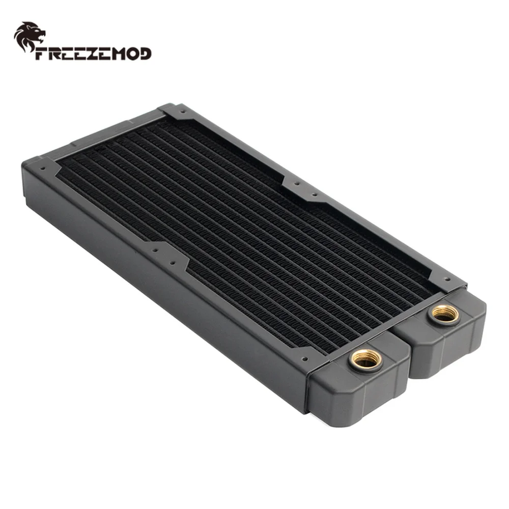 FREEZEMOD 24CM Radiator Water Cooler 240mm Copper Liquid Cooling Exhaust Double Fan 14 Flat Tube Fin 12CM Fan SR-L240G14