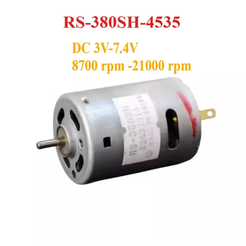 MABUCHI RS-380SH-4535 Micro 380 Motor DC High Torque 3V-7.4V 18000RPM 27.7MM High-Speed Carbon Brush Model Motor Vacuum Cleaner