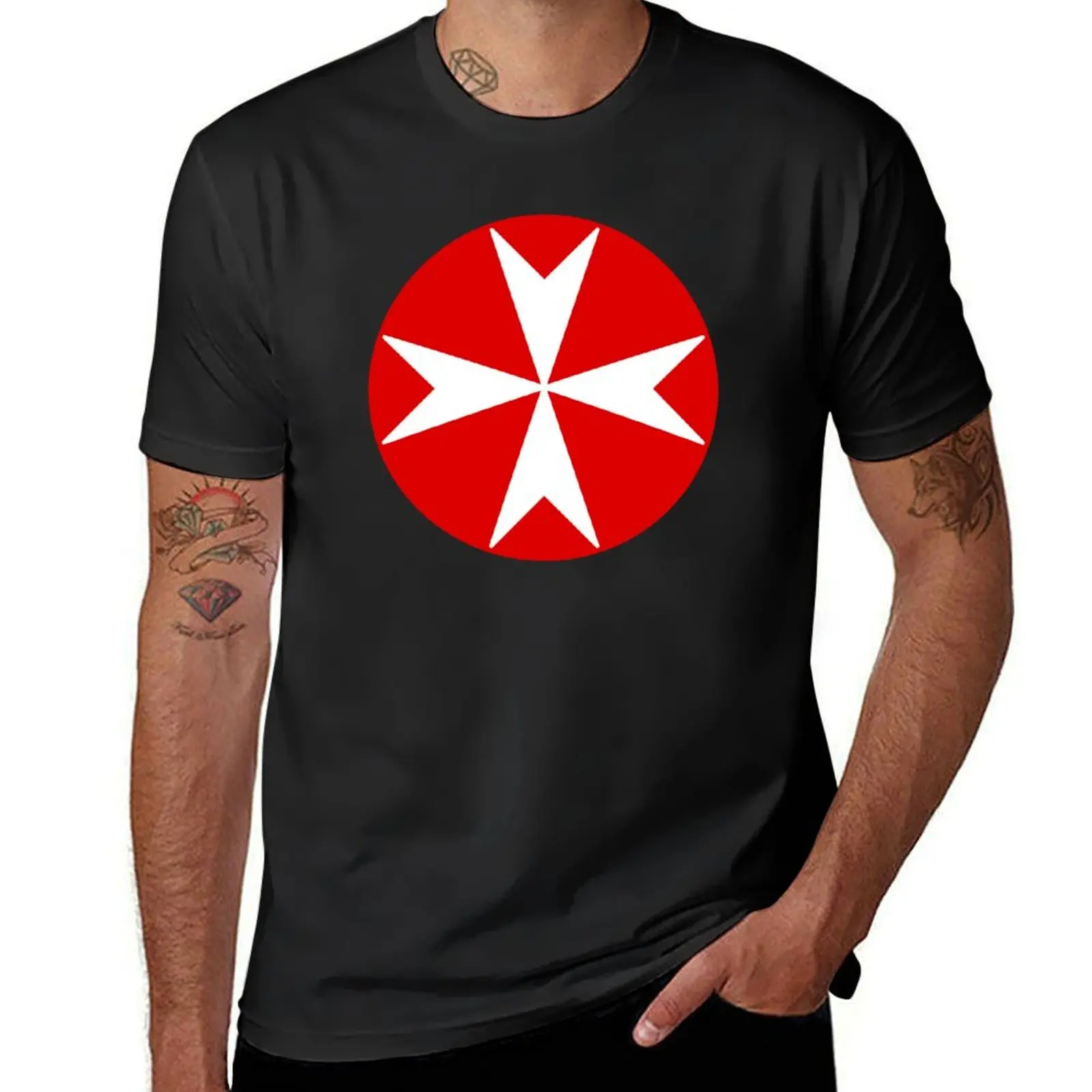 The Cross of Malta - red and white v2 T-Shirt sports fans korean fashion oversized t shirts for men graphic