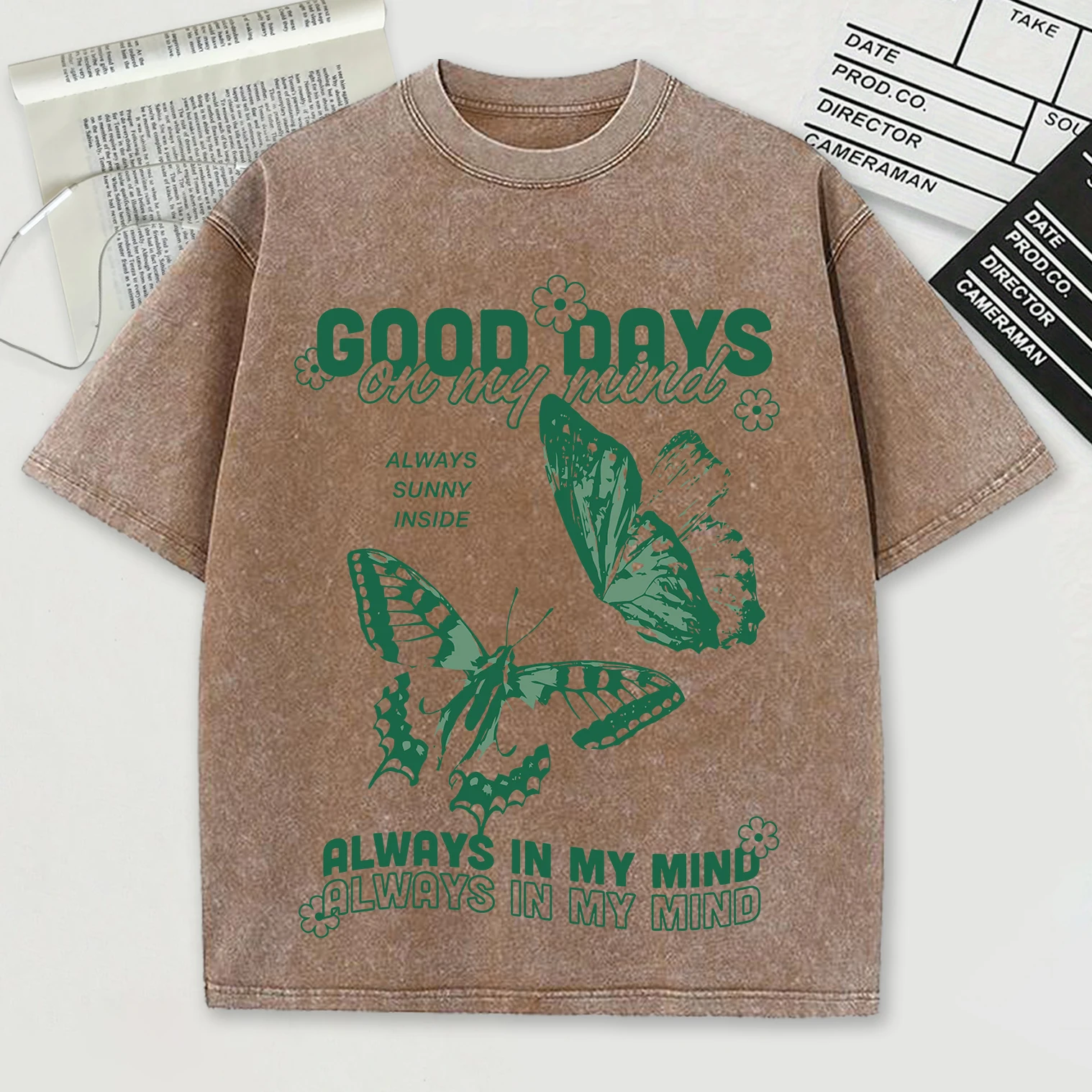 

Мужские потертые футболки с принтом Good Days On My Mund, мягкая хлопковая футболка, повседневная одежда с круглым вырезом, уличная одежда унисекс с коротким рукавом