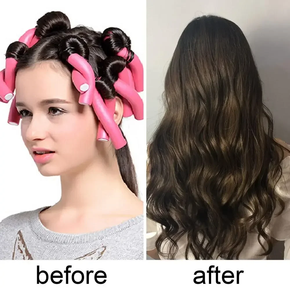 Бигуди 10szt Heatless Hair Curler No Heat Hair Rollers Soft Curls Curling Rod Roller Sticks Foam Rods Narzędzia do stylizacji włosów 헤어롤