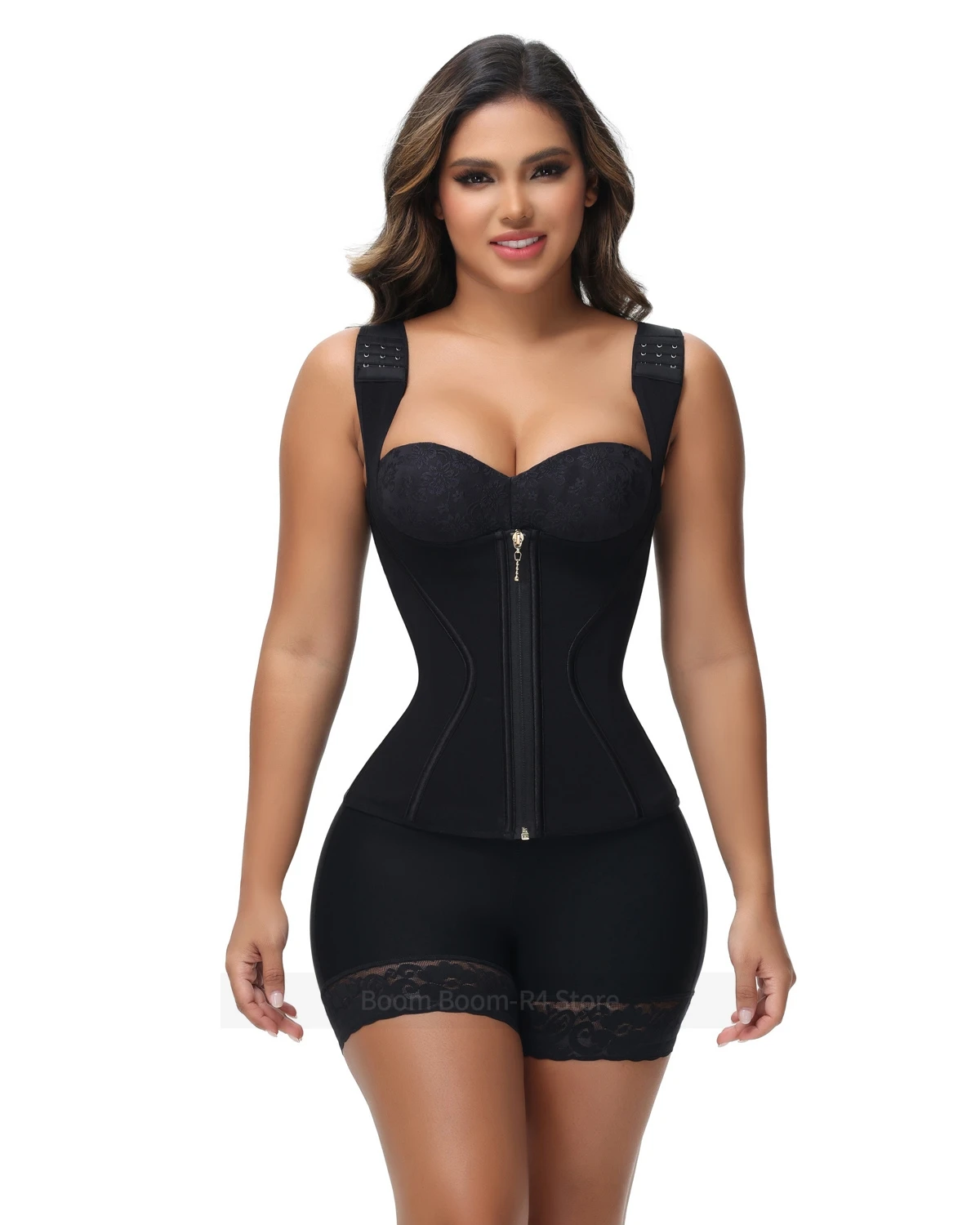 

Fajas Colombianas Body Shaper Корректирующее белье Женский жилет Топы Корсет с двойной компрессией для тренировки талии Регулируемая молния и крючки для глаз