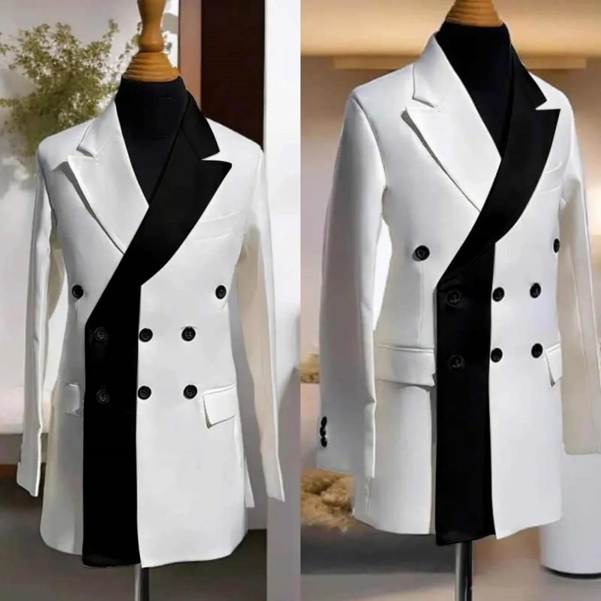 

Simple Wedding Tuxedos Double Breasted Men Suit Notched Lapel 1 Piece Set Jacket Fashion Groom Business Blazers Customized