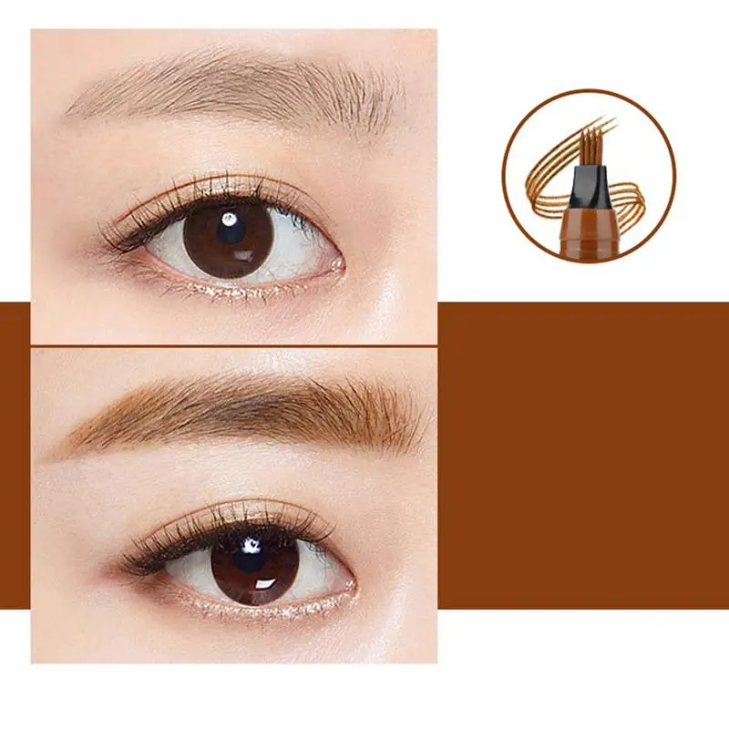 الحاجب Microblading الحاجب القلم مقاوم للماء قلم الحواجب السائل طويلة الأمد الحاجب القلم 4 شلال الحاجب القلم مستحضرات التجميل