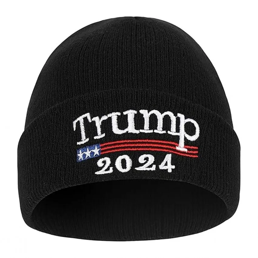 

Trump 2024 Beanie Hats Make America Great Again Hat Donald Trump USA MAGA Cap Ski Winter Knit Hats for Men Women