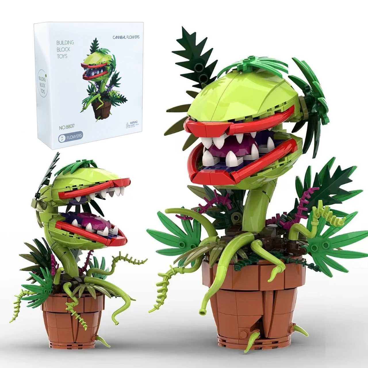 

MOC Audrey II Piranha Plant Building Block Chomper Potted Plants Horrors Flower Model Bricks Assemble Toys Children Collect Gift