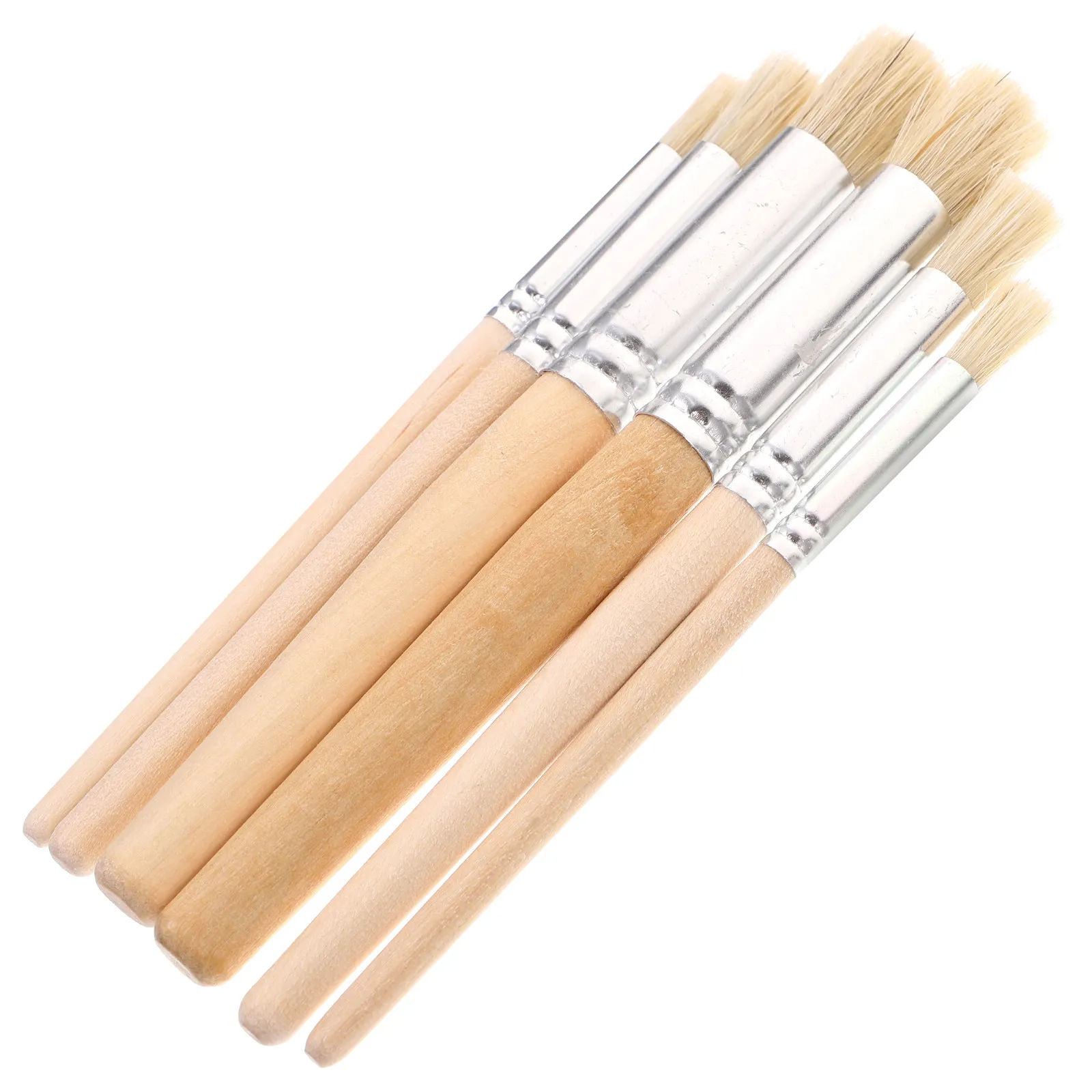 6Pcs Professional Paint Brush Set Nylon Bristles Wooden Handle for Acrylic Watercolor Oil Gouache Face Painting Art Students