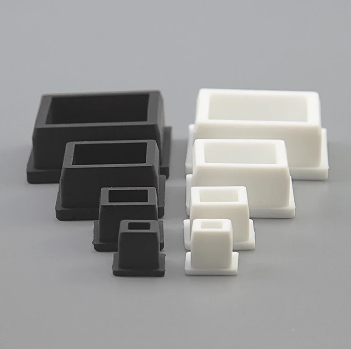 Black/White Square Silicone Rubber End Caps T Type  Blanking Plugs Tube Box Section Insert Seal Stopper