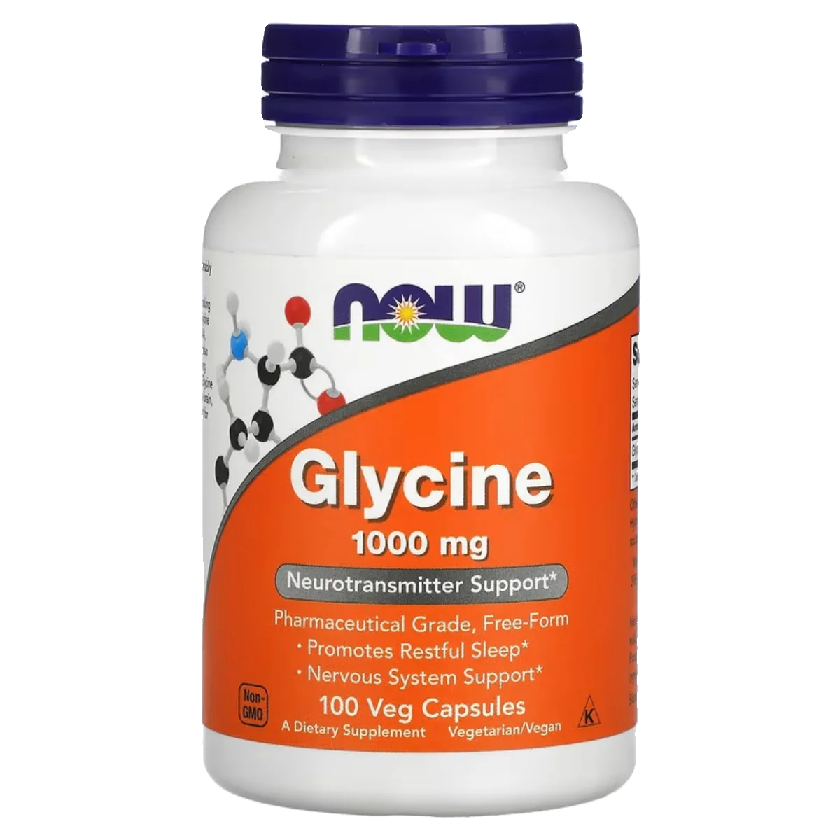 Glycine 1000mg Sleep Aid Capsules - 100 Count Support for Restful Night's Sleep and Relaxation