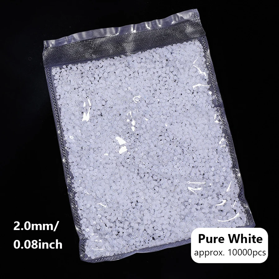 10000 Stück Imitationsperlen, halbrunde lose Perlen für Nagelkunst, Schmuckherstellung und Scrapbooking in den Größen 1,5 mm, 2 mm, 4 mm – Detail 8