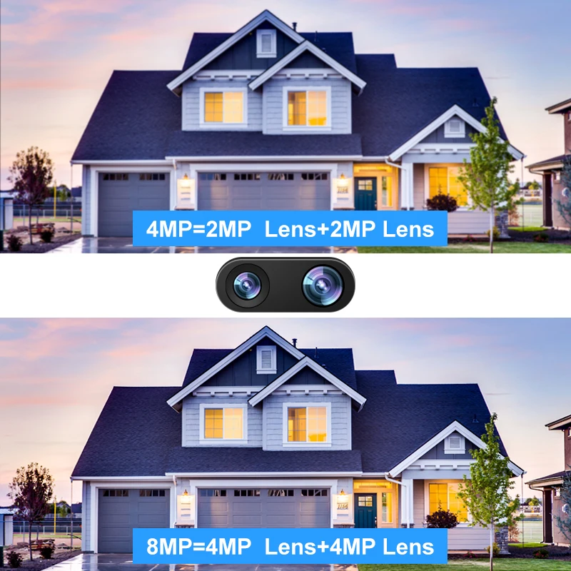 Smar – caméra de Surveillance extérieure PTZ IP WiFi hd 8MP/4K, avec double objectif 12mm, Zoom 8X, système de sécurité sans fil, détection humaine, 2K, ICsee, 2.8