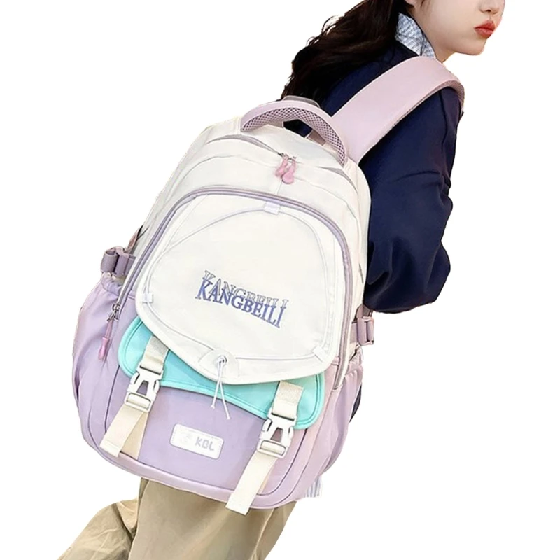 Mochila capacidad, bolso escolar, correa hombro ajustable para niña estudiante