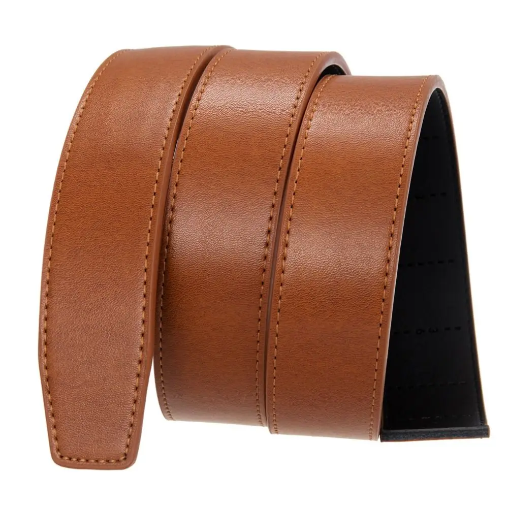 

Durable 3.5cm Width Genuine Leather Belt Replacement Cowhide No Buckle Belt Craft DIY Automatic Buckle Band Body