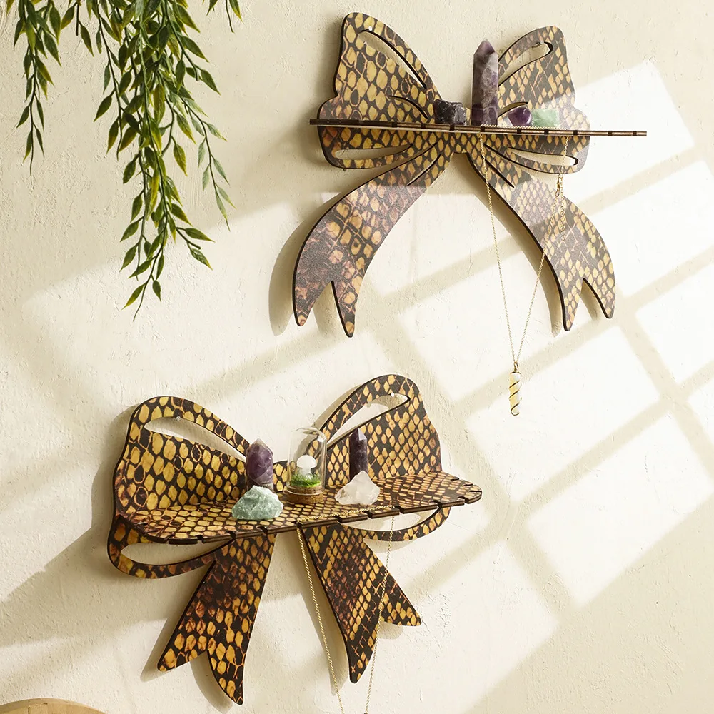 الذهب القوس جدار تخزين الرف الليزر قطع الخشب جوفاء تخزين الرف ضوء العناصر الصغيرة جدار تخزين الرف جدار ديكور المنزل Storag #2