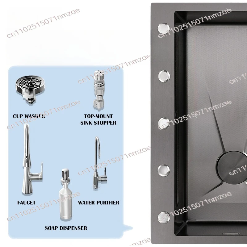 High Quality Modern Handmade 304 Stainless Steel Thickened Single Bowl Nano Kitchen Multifunctional Design Sink