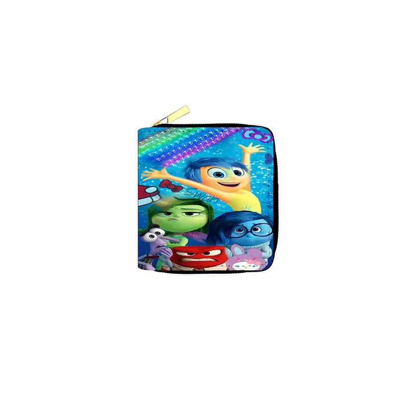 Cartera de dibujos animados de Disney Inside Out 2, lindas figuras de Anime, Joy Anxiety Envy, monedero, bolsas para pasaporte para estudiantes, regalos de vacaciones para niños