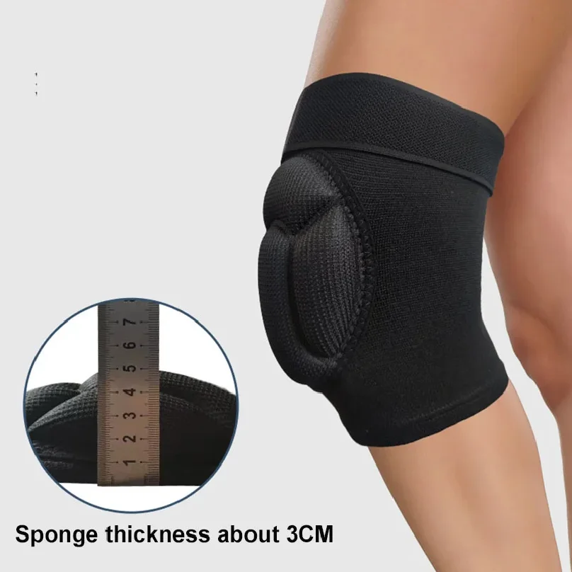 1Pair Thickened protection Men Sports Kneepad Elastic Knee Pads Support Fitness Gear Basketball Brace Protector Male NonSlip Pad