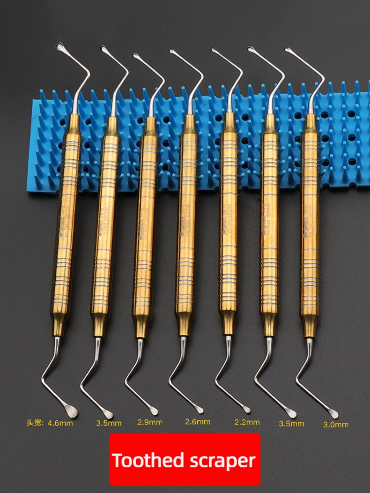 

7Pcs Dental Curette Set | Gracey Design with Jagged Edges & Double-Ends for Subgingival Scaling & Root Planing