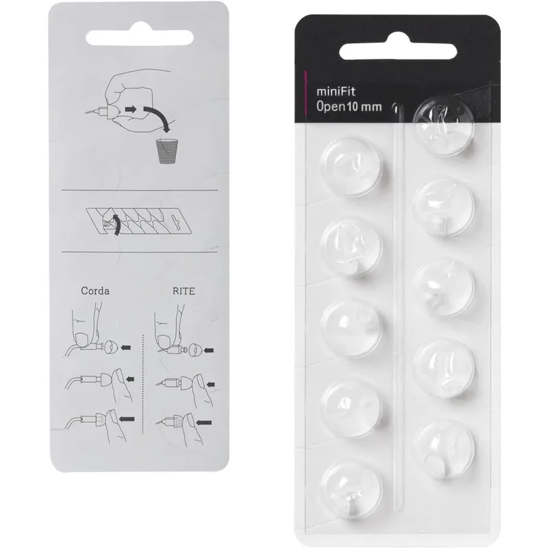 20pcs Hearing Aid Domes for Oticon Replacements, Oticon Minifit Open Vent Bass Domes (10 mm/2 Pack), Universal Domes for Oticon