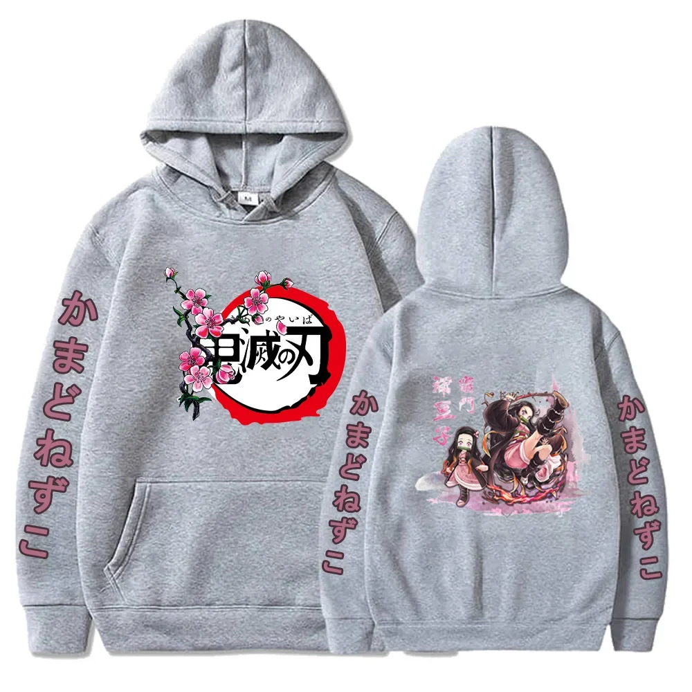 Demon Slayer Kamado Nezuko Oversize Anime Hoodie Hooded Streetwear Hip Hop Men/women Loose Pullover Clothes Kids Sweatshirt