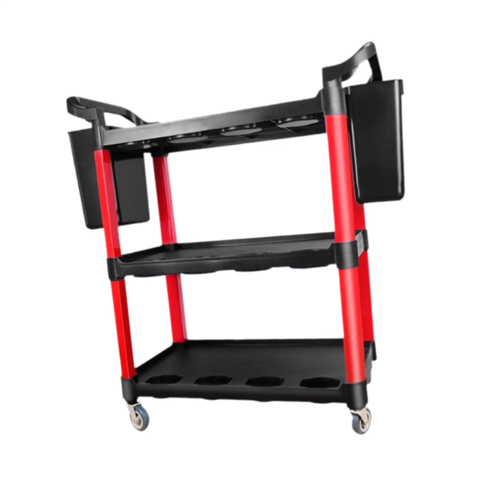 Service Utility Cart Food Service Cart High Reliability 3 Tier Rolling Cart for Kitchen Projects Car Warehouse Commercial