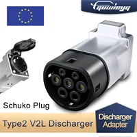 Descargador V2L, enchufe Schuko, vehículo V2L para cargar tipo 2, compatible con descarga MG BYD KIA para adaptador de Cable EV de descarga de coche Type2