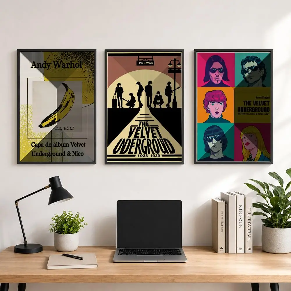 Band T-The V-Velvet U-Underground Poster Poster, Wall Decor Art Print, Abstract Wall Decor Art Print for Living Room
