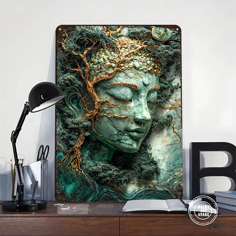 Enlightenment Through Nature Printed Posters Customizable Wall Art Retro Vintage Metal Tin Signs for Home Room Bathroom Decor