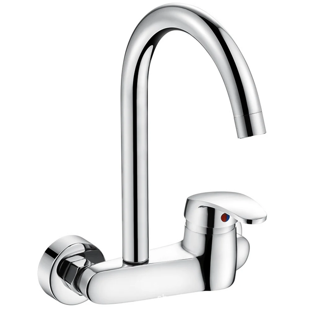 For Commercial Use Brass Kitchen Faucet Chrome Faucet Brass Construction Long-lasting Performance Rust Resistant