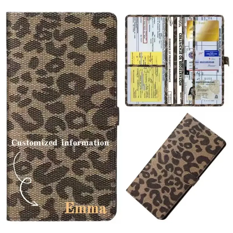 Customizable Leather Car Organizer for Registration Insurance And Driver License Cards Personalized Gift for Drivers