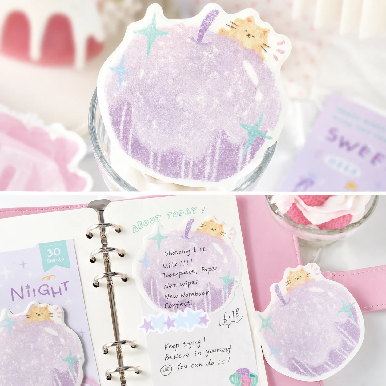 30pcs/lot Memo Pads Material Paper Miaoqu Tu Le Diary Journal Scrapbooking Card Background Decoration