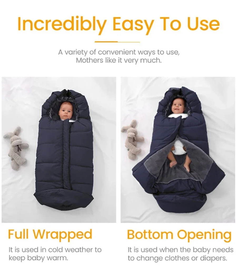 รถเข็นเด็กถุงนอนทารกแรกเกิดWindproof Cushion Footmuff Pram Sleepsacksทารกฤดูหนาวรถเข็นSleep Sackกระเป๋ารถสําหรับทารก