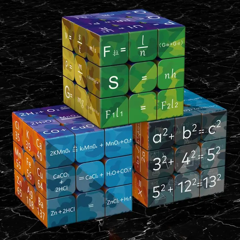 Cube magique de puzzle pour enfants, 3x3x3, mathématiques pour étudiants, éléments chimiques, formules de physique, nouveaux jouets, 2022