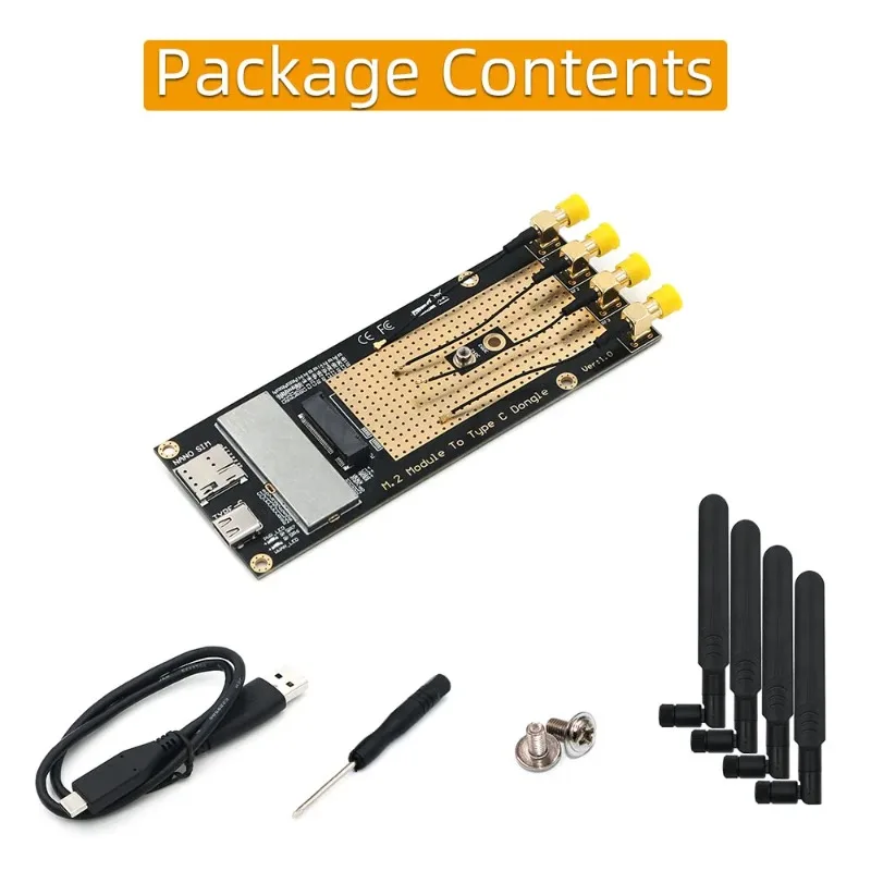 M.2(M.2) 3G/4G/5G Module to Type C /USB 3.0 Adapter with NANO SIM card Slot for RM500Q/RM500U /GM800/ SIM8200 Module view 6