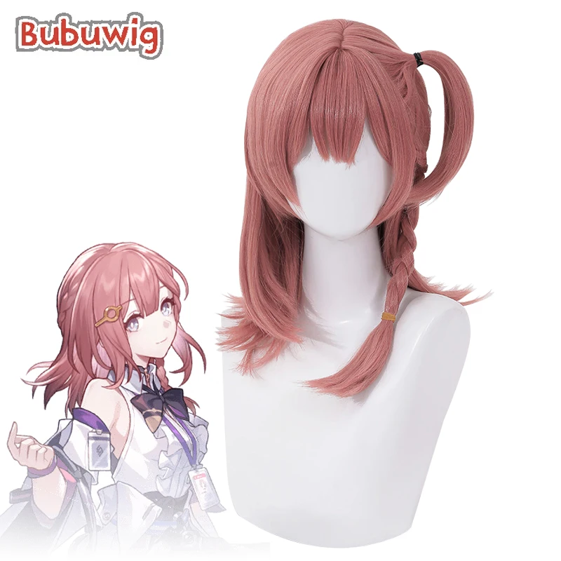 Bubuffy-合成かつら,長さ46cm,滑らかで耐熱性のヘアピース