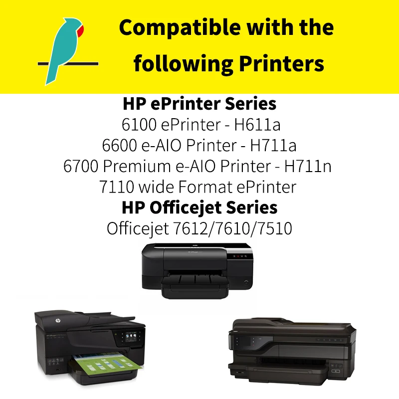 Compatible Ink Cartridge Replacement for 932XL 933XL 4Pack with HP Officejet 6100 6600 6700 7110 7510 7610 7612 7620 Printers