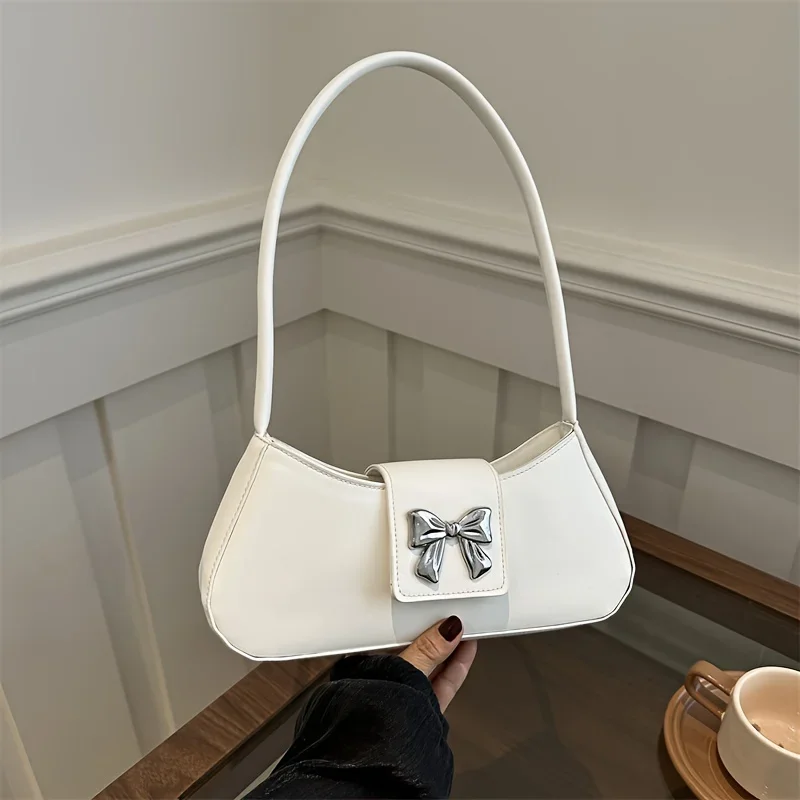 

Bowknot Handbag For Women 2024, Fashion Korean Style Underarm Shoulder Bag, Versatile Underarm Bag