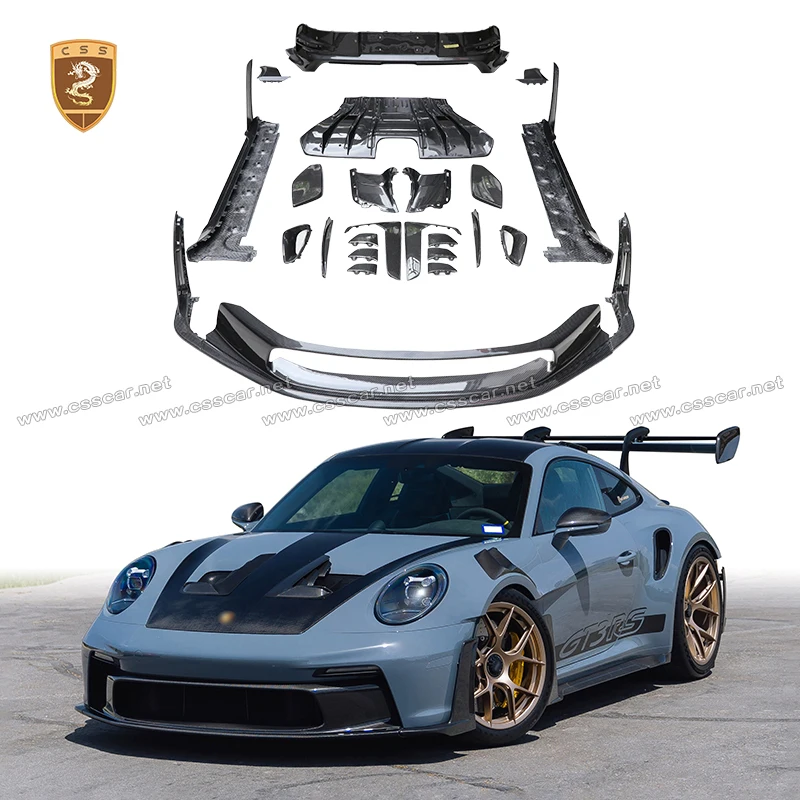

911/ 992 GT3RS OEM Style Body Kits Car Front Rear Bumper Lip Assembly For Porsche Dry Carbon Engine Bonnet Hood Trim Side Skirt