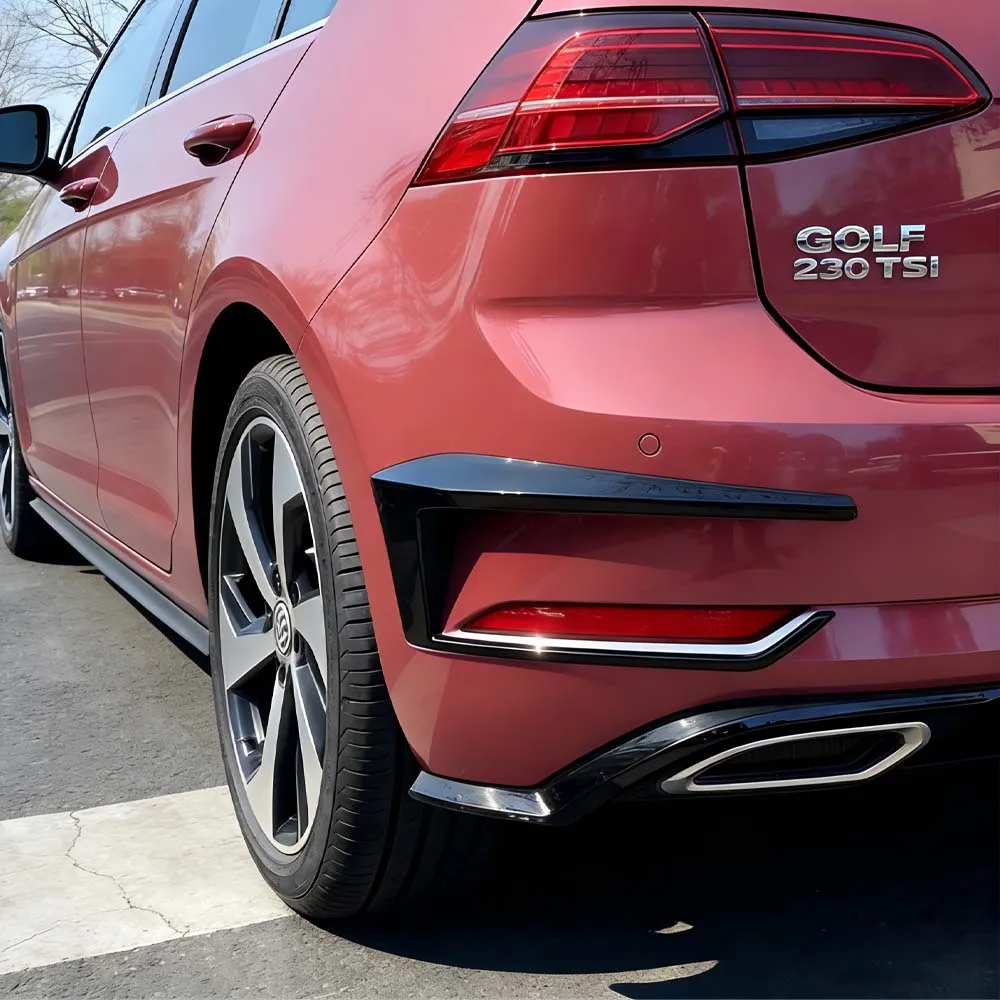 

For VW Golf 7.5 MK7.5 GTI GTD R R-line R400 ABS 2017-2020 Gloss Black Car Rear Bumper Air Knife Tail Light Cover Body Kit Tuning