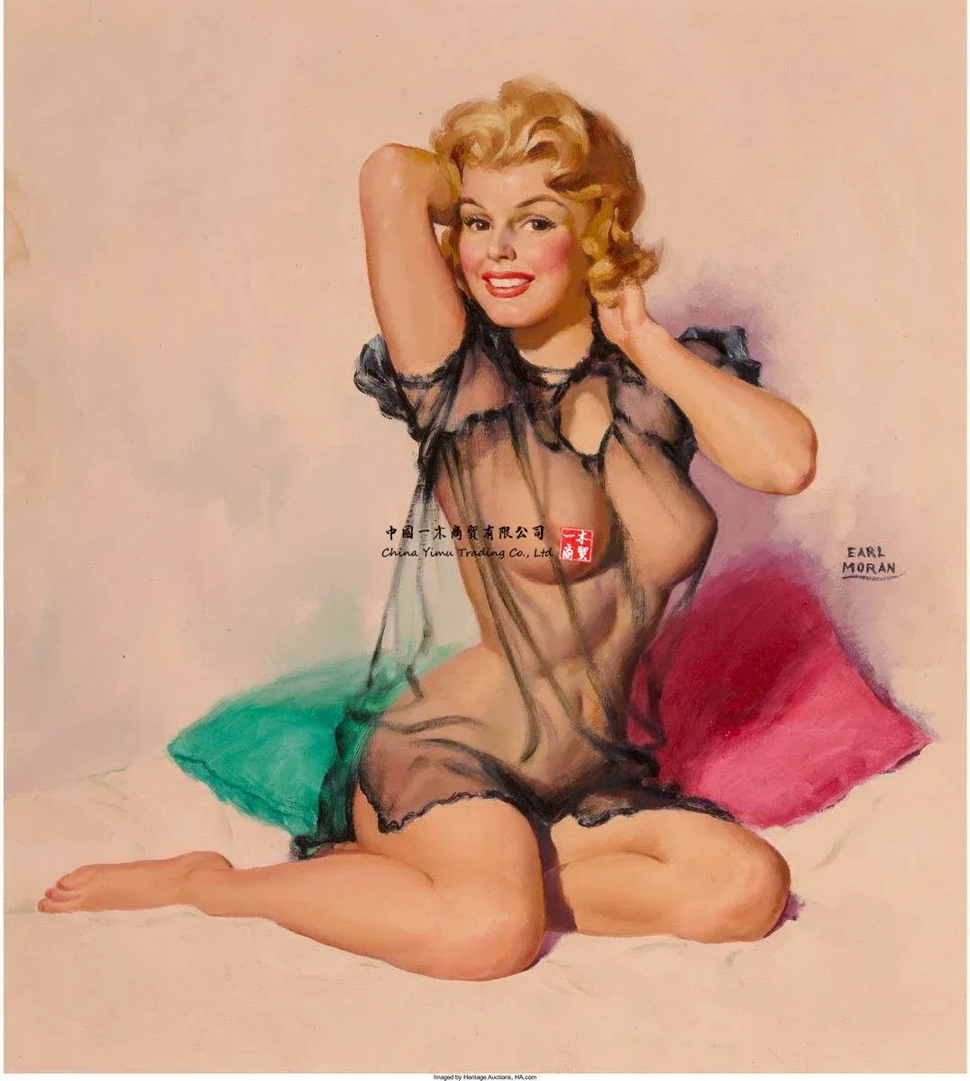 Earl Moran Pin Up Girls Pin Up Girls Poster Reproduction Giclee Canvas Print Pin-up Girl Posters Vintage Inspired Wall Art