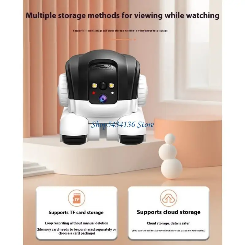 H7ED Automatic Follow Pet Monitoring Car 1080P Robot Camera on Wheel for Fully Home Coverage with Clear Night Viewing